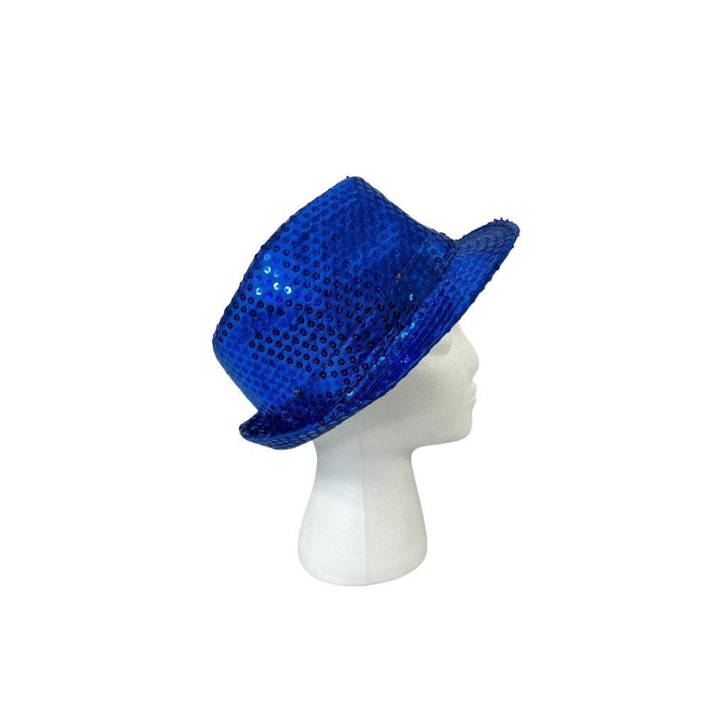 Blazing Blue Sequin Hat - Picture 2 of 10